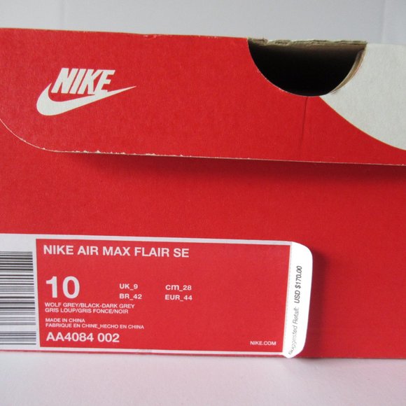 Nike Air Max Flair SE Wolf Grey Men;s Size 10, Like New - Picture 10 of 10